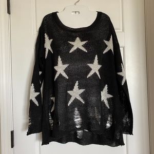 NWOT Rock Rose Classic destructed lightweight top